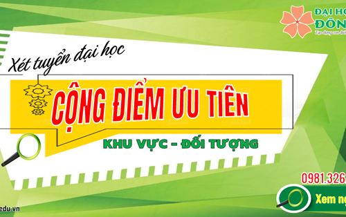 Tra cứu điểm ưu tiên khu vực tuyển sinh và đối tượng ưu tiên